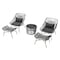 Manhattan Comfort Ashland 3-Piece Patio Conversation Set with Foot Ottomans in Grey OD-CV023-GY - alternate 4